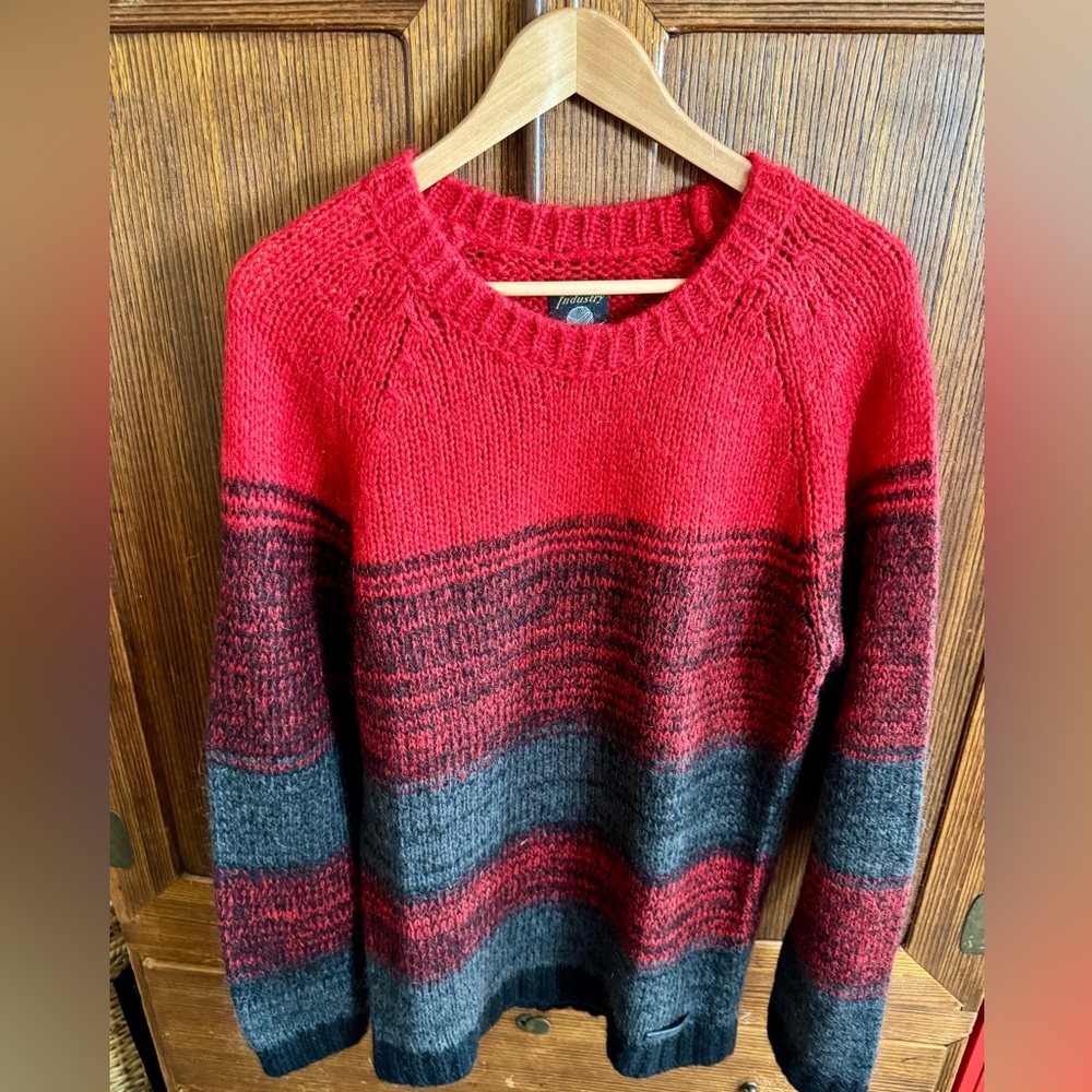 Diesel Men’s Mohair Red and Gray Sweater size L